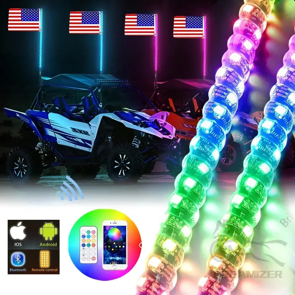 RGB LED Whip Lights